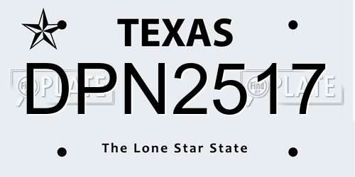 DPN2517 Texas License Plate