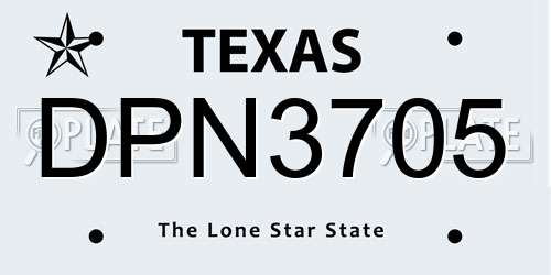 DPN3705 Texas License Plate