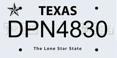 DPN4830 Texas License Plate