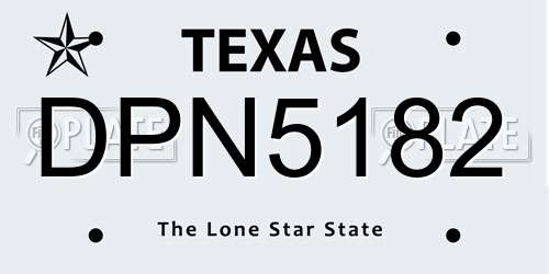 DPN5182 Texas License Plate