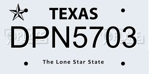 DPN5703 Texas License Plate