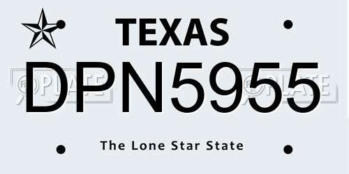 DPN5955 Texas License Plate