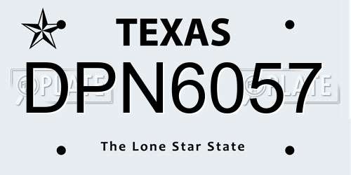 DPN6057 Texas License Plate