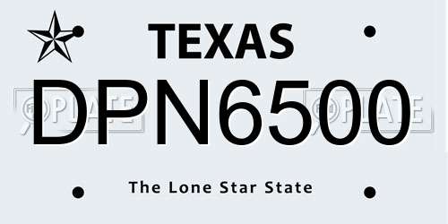 DPN6500 Texas License Plate