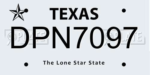 DPN7097 Texas License Plate