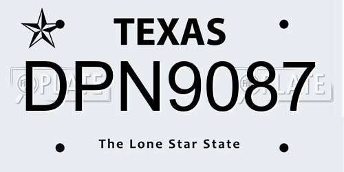 DPN9087 Texas License Plate