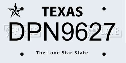 DPN9627 Texas License Plate