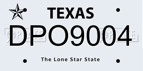DPO9004 Texas License Plate