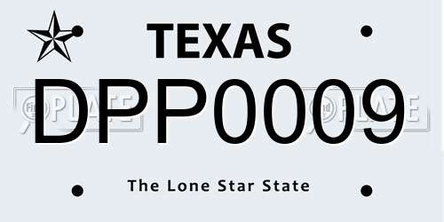 DPP0009 Texas License Plate