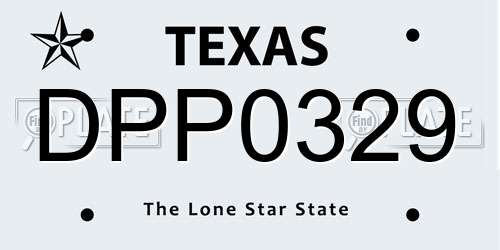 DPP0329 Texas License Plate