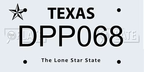 DPP068 Texas License Plate