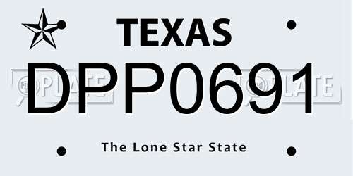 DPP0691 Texas License Plate