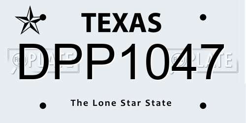 DPP1047 Texas License Plate