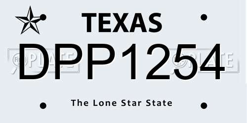 DPP1254 Texas License Plate
