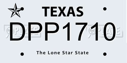 DPP1710 Texas License Plate