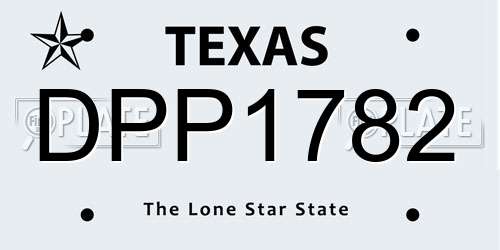 DPP1782 Texas License Plate