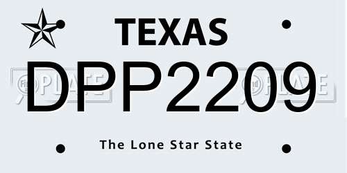 DPP2209 Texas License Plate