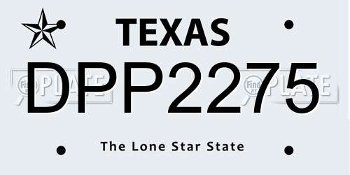 DPP2275 Texas License Plate
