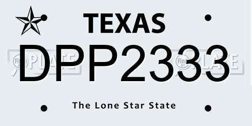 DPP2333 Texas License Plate