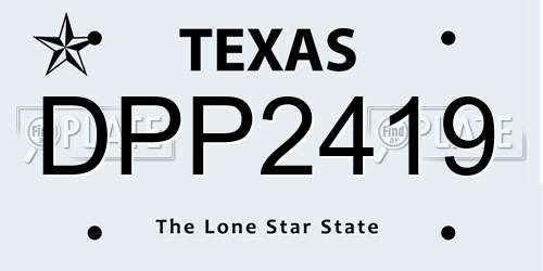 DPP2419 Texas License Plate