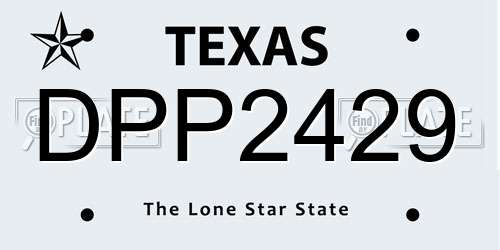 DPP2429 Texas License Plate