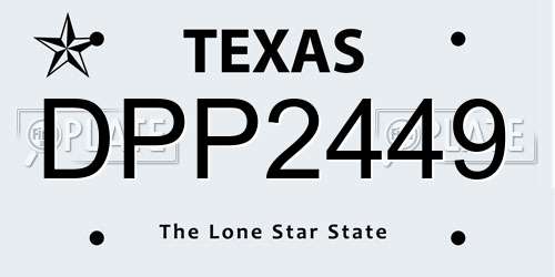 DPP2449 Texas License Plate