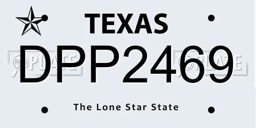 DPP2469 Texas License Plate