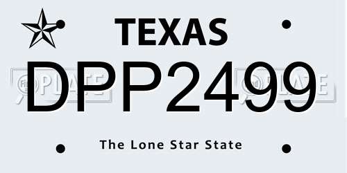 DPP2499 Texas License Plate