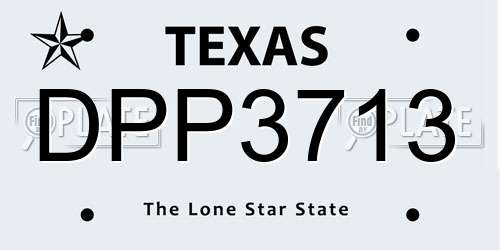 DPP3713 Texas License Plate