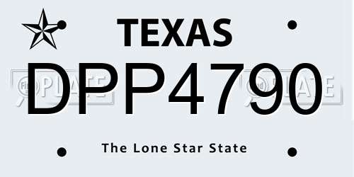 DPP4790 Texas License Plate