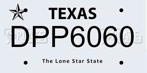 DPP6060 Texas License Plate