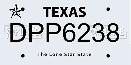 DPP6238 Texas License Plate