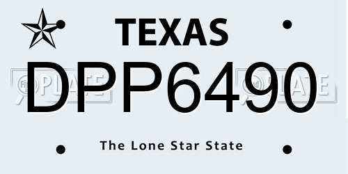 DPP6490 Texas License Plate