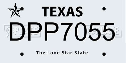 DPP7055 Texas License Plate