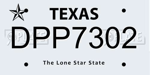 DPP7302 Texas License Plate