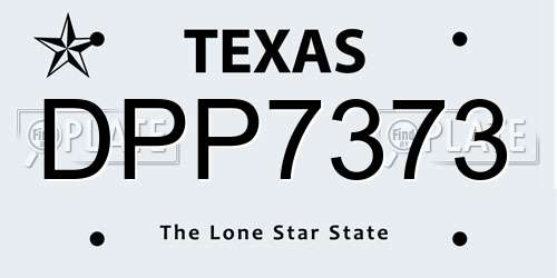 DPP7373 Texas License Plate