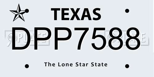 DPP7588 Texas License Plate