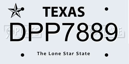 DPP7889 Texas License Plate