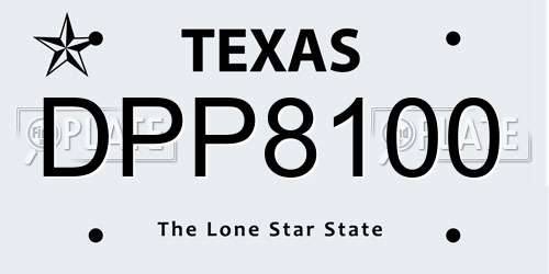 DPP8100 Texas License Plate