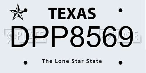 DPP8569 Texas License Plate