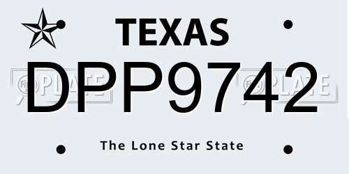DPP9742 Texas License Plate