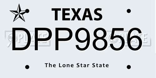 DPP9856 Texas License Plate