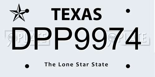 DPP9974 Texas License Plate