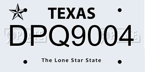 DPQ9004 Texas License Plate