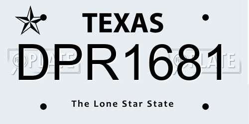 DPR1681 Texas License Plate