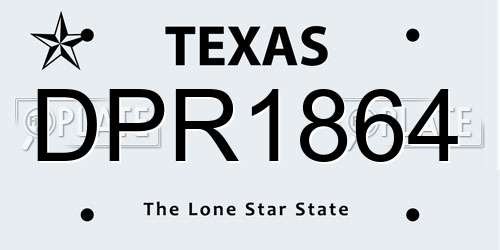 DPR1864 Texas License Plate