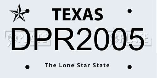 DPR2005 Texas License Plate