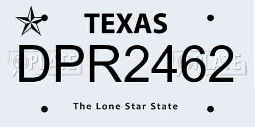 DPR2462 Texas License Plate