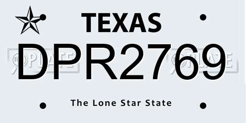 DPR2769 Texas License Plate