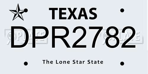 DPR2782 Texas License Plate